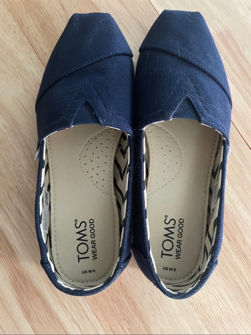 Toms Classic Slip-On Ballet Flats- Navy